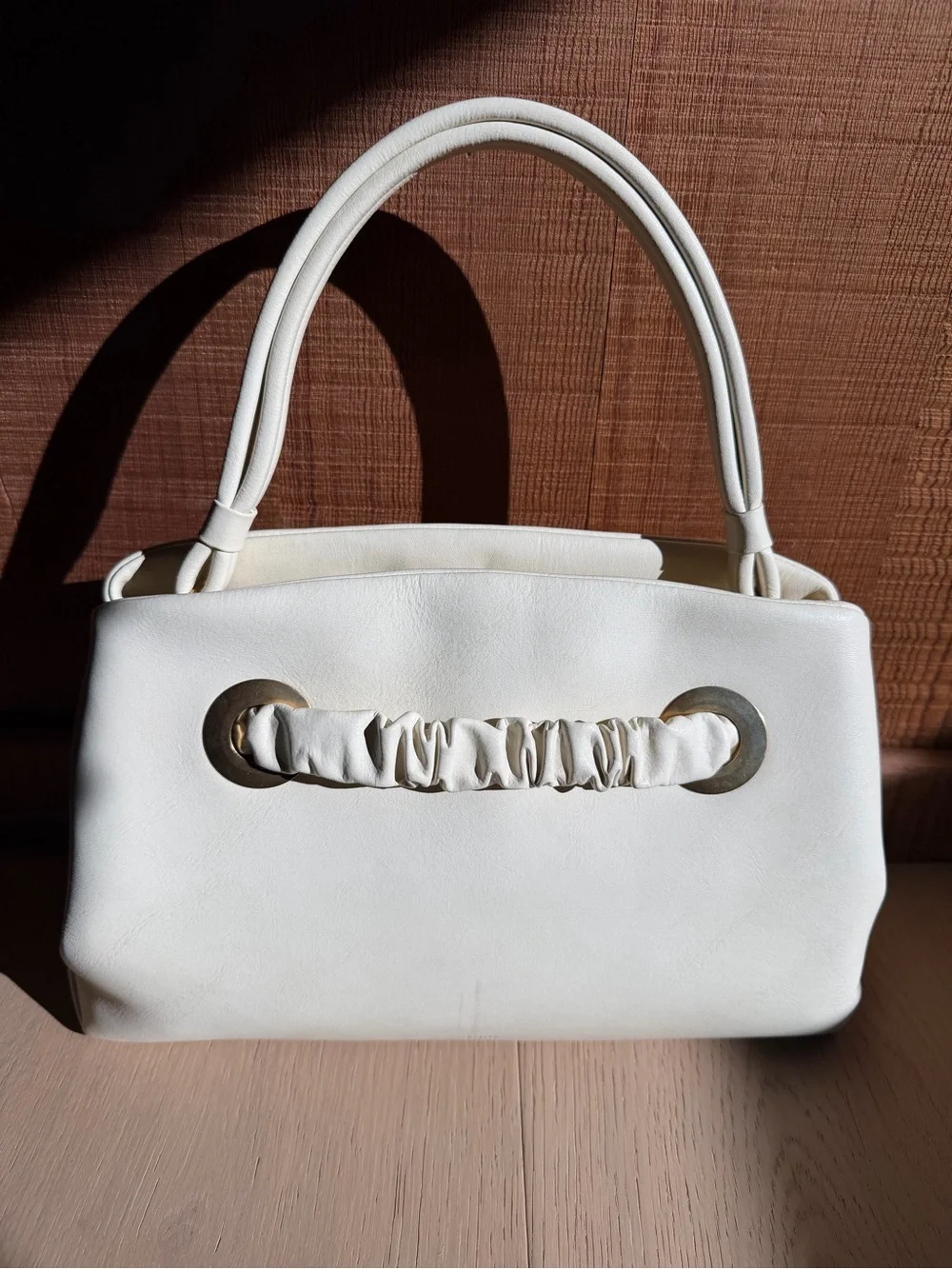 Céline Eyelet Bag Runway 2018 White Leather Top-Handle Bag Phoebe Philo Celine